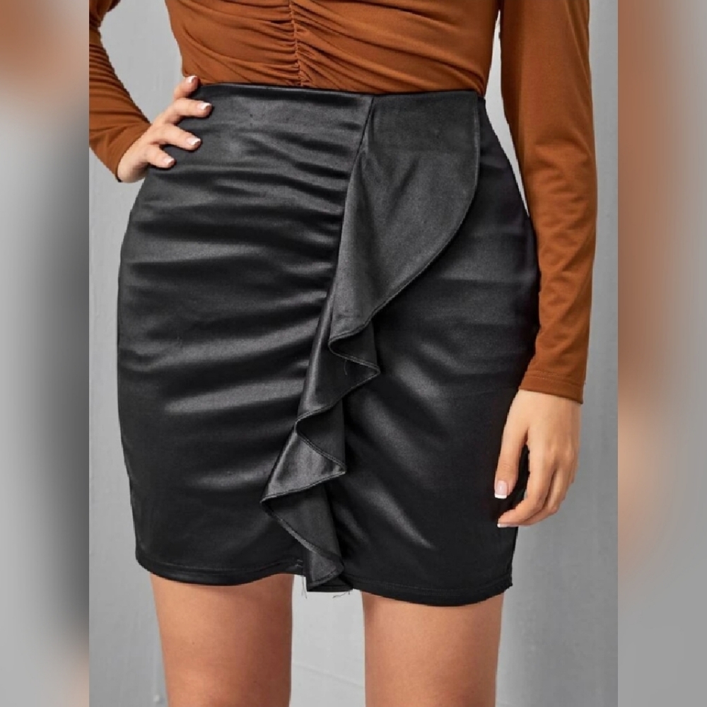 Black Satin Skirt